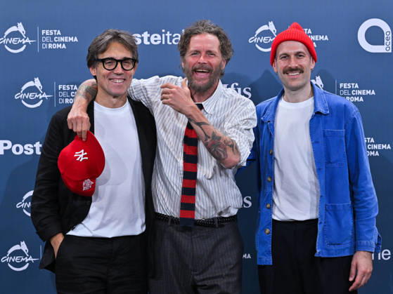 IPA89760907 - Roma Cinema Fest 2026. Day 4 Photocall for the film LORENZO THE INCREDIBLE ADVENTURE OF JOVANOTTI In the photo: Dario Zonta, Jovanotti (Lorenzo Cherubini), Carlo Zoratti  Copyright: xMaurizioxD Avanzox xPoolxRomaxFilmxFestx2026x IPA89760907