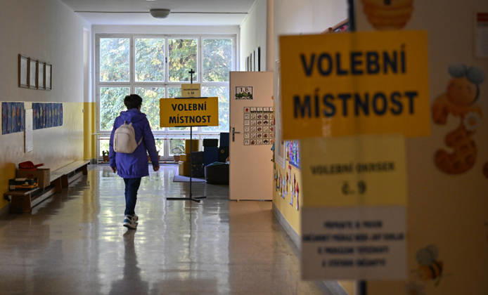 A voter arrives to cast her vote in the second round of the Senate elections in Zlin, Zlin Region, Czech republic on October 16, 2026. (CTKxPhoto DaliborxGluck) CTKPhotoP2026101605485  CTKPhotoP2026101605485