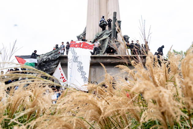 October 16, 2026, Turin, Piedmont, Italy: After days of occupations at many high schools across the city, following the French model, on Friday, October 16, in Turin, thousands of students took to the streets to protest the lack of resources in the school system and the inadequate condition of school buildings. The protesters marched through the city, stopping in front of Porta Susa, where teachers formed a human chain to separate them from the police. Lastly, in Piazza Castello, the police used water cannons and tear gas to disperse the demonstration, which had arrived outside the police headquarters. Turin Italy  - ZUMAs377 20261016_znp_s377_019 Copyright: xPietroxStariccox