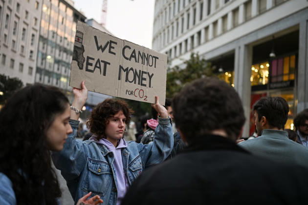 Fridays for Future climate strike in Milan, Italy MILAN, ITALY - OCTOBER 16: Climate activists from Fridays for Future take part in a demonstration during a nationwide climate strike in Milan, Italy, on October 16, 2026. Demonstrations are taking place in more than 25 Italian cities, with protesters demanding stronger government action against climate change, faster progress towards renewable energy and greater climate justice. Piero Cruciatti Anadolu Milan Italy. Editorial use only. Please get in touch for any other usage.  Copyright: x2026xAnadoluxPieroxCruciattix