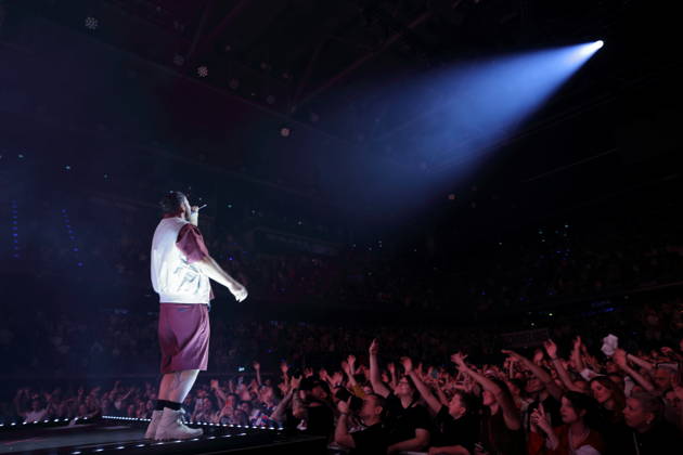 Marten Laciny, also known as Marteria, at a concert at the Max Schmeling Halle in Berlin, October 16, 2026 Marteria Concert Berlin