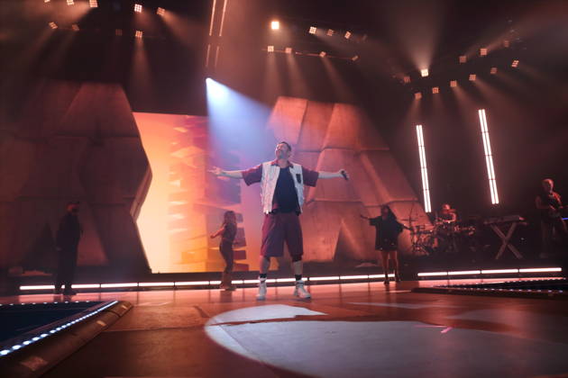 Marten Laciny, also known as Marteria, at a concert at the Max Schmeling Halle in Berlin, October 16, 2026 Marteria Concert Berlin