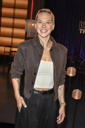 ABB KOELNERTREFF: Stefanie Fabienne Heinzmann, Swiss pop and soul singer, appeared as a guest on the WDR talk show Koelner Treff from the Boecklemuend studio on October 16, 2026, in Cologne, Hamburg, Germany