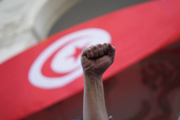 October 17, 2026, Tunis, Tunis, Tunisia, Tunisia: Demonstrators take to the streets of Tunis during a march calling for social and economic reforms and the protection of civil liberties, amid public concerns over rising living costs, workersâ€⠢ rights and freedom of expression on October 17, 2026. Organized by trade unions, journalistsâ€⠢ representatives, lawyers and civil society groups, the demonstration brings together protesters demanding accountability and defending fundamental rights. The march highlights ongoing concerns over Tunisiaâ€⠢s economic situation and the space for public dissent. Tunis Tunisia - ZUMAm342 20261017_zsp_m342_045 Copyright: xHasanxMradx