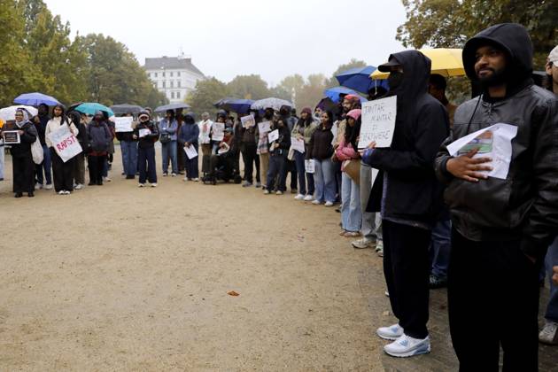 October 17, 2026, Berlin, Germany: BERLIN, GERMANY - OCTOBER 17, 2026: A small group of demonstrators hold placards at Oranienplatz in the Kreuzberg district to show solidarity with mass protests in India and to protest against the crackdown on them, as several people take the floor to discuss the situation. The demonstration followed a call by Neha Bora, president of the All India StudentsÃ¢â‚¬â ¢ Association (AISA), for people everywhere to back the protests, saying Ã¢â‚¬oeeverywhere is Jantar MantarÃ¢â‚¬Â, the site in Delhi where the main protests are taking place. The protests demand the resignation of Chief Election Commissioner Gyanesh Kumar over a revision of electoral rolls that opponents say led to the mass deletion of voters, whi  - ZUMAq101 20261017_zna_q101_072 Copyright: xAlessiaxCoccax