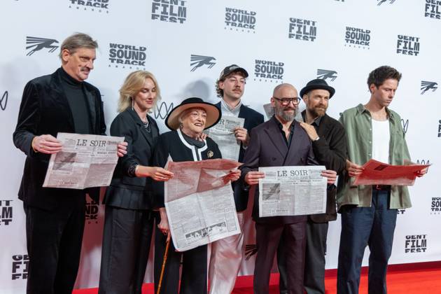 The cast of Le Faux Soir pictured during the Gent International Film Festival on Saturday 17 October 2026. Tonight will feature a screening of Le Faux Soir, the new film of Belgian director Roskam.  NICOLASxMAETERLINCK 190136804