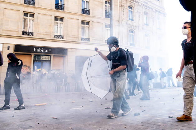 October 17, 2026, Paris, Ile De France, France: Thousands of people took part in the ˜Gilet Jeunes™ general strike in Paris. Following weeks of protests and school occupations, a wave of demonstrations swept across France on 17 October. In Paris, demonstrators began gathering from the morning onwards at various locations, before heading to Place de la RÃ publique, where fierce clashes with the police broke out and lasted for several hours. The demonstrators also erected barricades along the city™s streets and looted a number of shops. Paris France - ZUMAs377 20261017_znp_s377_032 Copyright: xPietroxStariccox