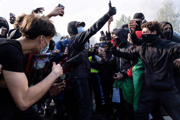 October 17, 2026, Paris, Ile De France, France: Thousands of people took part in the ˜Gilet Jeunes™ general strike in Paris. Following weeks of protests and school occupations, a wave of demonstrations swept across France on 17 October. In Paris, demonstrators began gathering from the morning onwards at various locations, before heading to Place de la RÃ publique, where fierce clashes with the police broke out and lasted for several hours. The demonstrators also erected barricades along the city™s streets and looted a number of shops. Paris France - ZUMAs377 20261017_znp_s377_048 Copyright: xPietroxStariccox