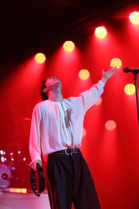 Frederik Fred Rabe of the band Giant Rooks at a concert at the Max Schmeling Halle in Berlin, October 17, 2026 Giant Rooks Concert Berlin