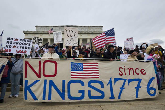 October 17, 2026, Washington Dc, Washington Dc, USA: No Kings protesters rally at the steps of the Lincoln Memorial in Washington DC, Oct. 17, 2026. The march, intended to encourage people to vote in the 2026 US midterm elections, was part of a 50-state get out the vote operation by the left-leaning Indivisible group. Protesters denounced the administration of US President Donald Trump and the Republican-led Congress for violating Constitutional and civil rights, federal and state laws, judicial orders and longstanding norms, casting Trump and the GOP as a threat to democracy. Washington Dc USA - ZUMAg216 20261017_znp_g216_015 Copyright: xDominicxGwinnx
