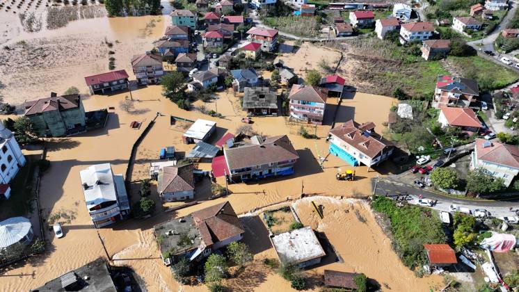 Overflowing stream floods neighborhood in northwestern Turkiye SAKARYA, TURKIYE - OCTOBER 18: An aerial view of flooded houses and streets in the Daricayiri neighborhood of Karasu district in Sakarya, northwestern Turkiye, on October 18, 2026. Heavy rainfall throughout the night causes a stream to overflow, inundating parts of the neighborhood. Ibrahim Yozoglu Anadolu Sakarya Turkey. Editorial use only. Please get in touch for any other usage.  Copyright: x2026xAnadoluxIbrahimxYozoglux