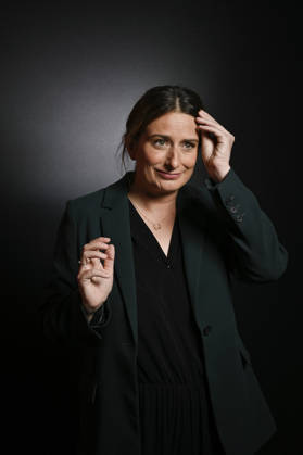 Marine Tondelier on Franc Jeu - Paris Leader of the Ecologists and French candidate for presidency Marine Tondelier poses for pictures for Franc Jeu on France 2 channel in Paris, France on October 18, 2026. Photo by Stephane Le Tellec ABACAPRESS.COM Paris France  Copyright: xLexTellecxStephane ABACAx