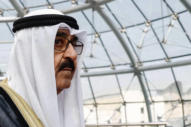 President Macron Visit To Kuwait The Emir of Kuwait Sheikh Mishal Al-Ahmad Al-Jaber Al-Sabah looks on, at Kuwait International Airport in Kuwait City, Kuwait, October 19, 2026. Photo by Benoit Tessier Pool ABACAPRESS.COM Kuwait City Kuwait  Copyright: xTessierxBenoit Pool ABACAx