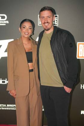 Fame Fighting 4 in Essen 2026: Max and his wife Dilara Kruse at the Fame Fighting 4 celebrity boxing event on October 17, 2026, at the Grugahalle in Essen, North Rhine-Westphalia