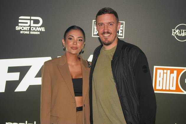 Fame Fighting 4 in Essen 2026: Max and his wife Dilara Kruse at the Fame Fighting 4 celebrity boxing event on October 17, 2026, at the Grugahalle in Essen, North Rhine-Westphalia