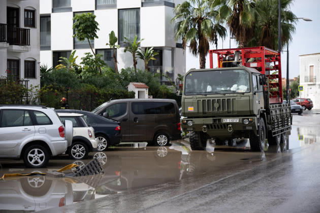 The UME is deployed in Ibiza and Mallorca to assist with incidents caused by Storm Adam. UME personnel deployed on the streets of Ibiza to mitigate the effects of Storm Adam, on October 19, 2026, in Eivissa, Balearic Islands, Spain. The Military Emergency Unit (UME) has mobilized units from its third battalion at the Valencia base to set sail for Eivissa and Mallorca. The military unit confirmed this on its social media account on platform X, with a message stating that their mission will be to collaborate with emergency services in response to incidents resulting from Storm Adam. OCTOBER 19, 2026 Germá, Spain  Copyright: xGermanxLamax 7854891