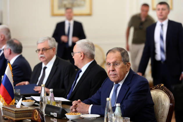Russian Foreign Minister Sergey Lavrov holds official talks in Tehran TEHRAN, IRAN - OCTOBER 19: ( RESTRICTIONS: NO Access Israel Media Persian Language TV Stations Outside Iran Strictly No Access BBC Persian VOA Persian Manoto TV Iran International TV ) Russian Foreign Minister Sergey Lavrov (R) and Iranian Foreign Minister Abbas Araghchi meet in Tehran during an official working visit, in Tehran, Iran, on October 19, 2026. Fatemeh Bahrami Anadolu Tehran Iran. Editorial use only. Please get in touch for any other usage.  Copyright: x2026xAnadoluxFatemehxBahramix
