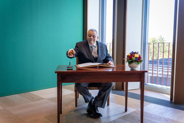 Federal President Frank-Walter Steinmeier, Accreditation of Ambassadors in Berlin, Official Residence at Spreebogen, Federal President Frank-Walter Steinmeier, Accreditation of Ambassadors, Bundeswehr, Ambassador, Mauritius, Joseph Lucien Finette, Berlin, Berlin, GER