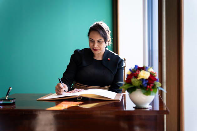 Federal President Frank-Walter Steinmeier, Accreditation of Ambassadors, Berlin, Official Residence at Spreebogen, Federal President Frank-Walter Steinmeier, Accreditation of Ambassadors, Ambassador of Tonga, Titilupe Fanetupouvava u Tu ivakano, Berlin, Berlin, GER