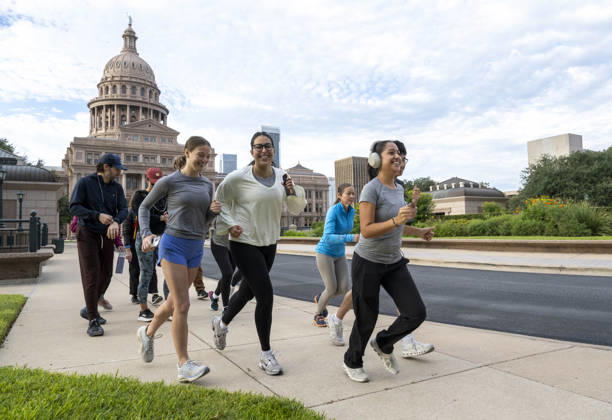 October 19, 2026, Austin, Texas, USA: Students and others from the University of Texas take off from the Texas Capitol in downtown Austin to be among the first in line for the start of early voting Monday, October 19, 2026 in Texas. Texas is the battleground for many crucial mid-term November races including the Senate races between Democrat Talarico and Republican Paxton. Austin USA - ZUMAd150 20261019_znp_d150_001 Copyright: xBobxDaemmrichx