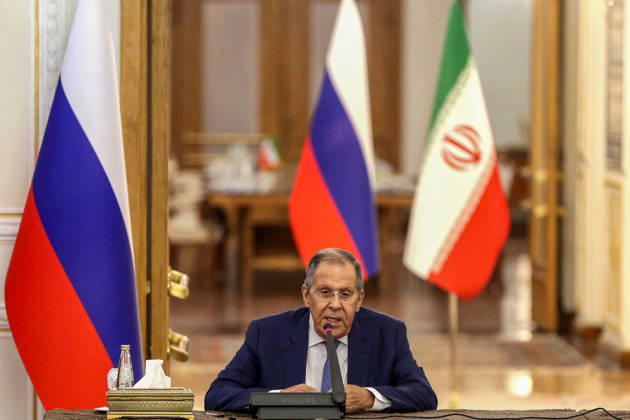 Russian Foreign Minister Sergey Lavrov meets Iranian counterpart Abbas Araghchi in Tehran TEHRAN, IRAN - OCTOBER 19: Russian Foreign Minister Sergey Lavrov and Iranian Foreign Minister Abbas Araghchi hold a joint press conference at the Ministry of Foreign Affairs building in Tehran, Iran, on October 19, 2026. Fatemeh Bahrami Anadolu Tehran Iran. Editorial use only. Please get in touch for any other usage.  Copyright: x2026xAnadoluxFatemehxBahramix