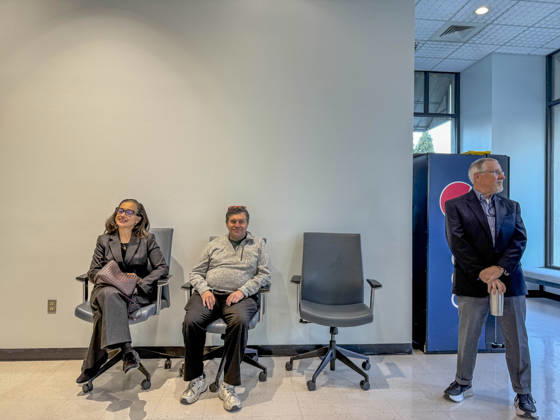 October 19, 2026, Little Rock, Arkansas, USA: Voters WANDA HOPKINS, MICHAEL THORTON and BOB HOPKINS arrived early and now wait for the polls to open at 8 am on the first day of early vote in Arkansas. Little Rock USA - ZUMAd155 20261019_znp_d155_003 Copyright: xSuexDorfmanx