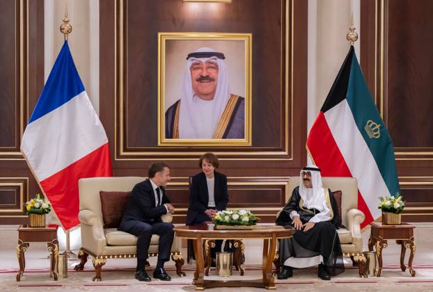 French President Emmanuel Macron in Kuwait KUWAIT CITY, KUWAIT - OCTOBER 19: (----EDITORIAL USE ONLY – MANDATORY CREDIT - AMIRI DIWAN OF THE STATE OF KUWAIT HANDOUT - NO MARKETING NO ADVERTISING CAMPAIGNS - DISTRIBUTED AS A SERVICE TO CLIENTS----) French President Emmanuel Macron meets with Emir of Kuwait Sheikh Meshal Al-Ahmad Al-Jaber Al-Sabah during an official visit in Kuwait City, Kuwait on October 19, 2026. Amiri Diwan of the State of Kuwait Anadolu Kuwait City Kuwait. Editorial use only. Please get in touch for any other usage.  Copyright: x2026xAnadoluxAmirixDiwanxofxthexStatexofxKuwaitx