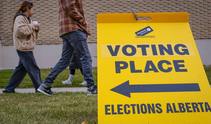 October 19, 2026, Calgary, Ab, CANADA: Voters leave a polling station after casting their votes in the Alberta referendum in Calgary, Monday, Oct. 19, 2026. Calgary CANADA  - ZUMAc35_ 20261019_zaf_c35_053 Copyright: xJeffxMcintoshx