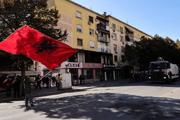 October 19, 2026, Tirana, AL: TIRANA, ALBANIA, OCTOBER 19, 2026: Demonstrators take part in student-led anti-government protests in Tirana as the mobilisation enters its seventh consecutive day. Protesters demand improved university conditions, government accountability and the resignation of Prime Minister Edi Rama. Tirana AL - ZUMAq101 20261019_zna_q101_107 Copyright: xVlasovxSulajx