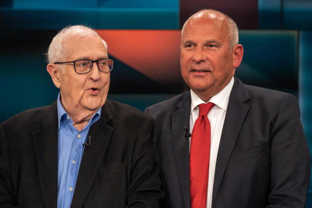 Hart aber Fair from Cologne on October 19, 2026. Pictured: Rainer Brüderle, president of the Rhineland-Palatinate Taxpayers Association and former Federal Minister of Economics (FDP), on the left with