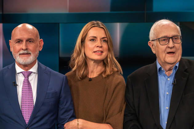 Hart aber Fair from Cologne on October 19, 2026. From left to right: Volker Geyer, Federal Chairman of the German Civil Servants’ Association (dbb), next to journalist Jessy Wellmer
