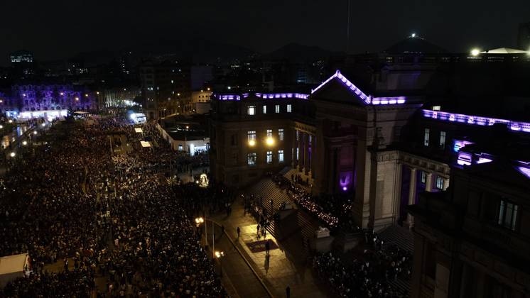 Thousands of devotees join Lord of Miracles procession in Lima LIMA, PERU - OCTOBER 19: An aerial view of the area as thousands of devotees accompany the third procession of the Lord of Miracles through the streets of downtown Lima, Peru, on October 19, 2026. Held every October, the processions draw thousands of faithful and are considered among the largest religious gatherings in Latin America. The procession includes a tribute in front of the Palace of Justice and passes through the streets of Lima’s Historic Center. Klebher Vasquez Anadolu Lima Peru. Editorial use only. Please get in touch for any other usage.  Copyright: x2026xAnadoluxKlebherxVasquezx