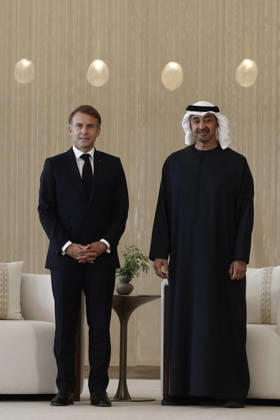President Macron Visits United Arab Emirates Sheikh Mohamed bin Zayed Al Nahyan, President of the United Arab Emirates (UAE) and French President Emmanuel Macron attend a signing ceremony for bilateral defence agreements at Zayed International Airport in Abu Dhabi, United Arab Emirates, October 20, 2026. Photo by Benoit Tessier Pool ABACAPRESS.COM Abu Dhabi United Arab Emirates  Copyright: xTessierxBenoit Pool ABACAx