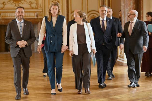 Ministerial Meeting Belgium -Turkiye BRUSSELS, BELGIUM - OCTOBER 20 : Belgium is hosting a ministerial meeting at the Egmont Palace in Brussels, bringing together seven Belgian and Turkish ministers responsible for Foreign Affairs, Justice, Security and Migration. Belgian delegation (Maxime Prévot Minister for Foreign Affairs, European Affairs and Development Cooperation - Annelies Verlinden, Minister for Justice - Bernard Quintin, Minister for Security and the Interior - Anneleen Van Bossuyt, Minister for Asylum and Migration, and for Social Integration) & Turkish delegation (Hakan Fidan Minister for Foreign Affairs - Akin Gürlek, Minister for Justice - Mustafa Çiftçi, Minister for the Interior) on October 20, 2026 in Brussels, Belgium, 20 Copyright: xDidierxLebrunx