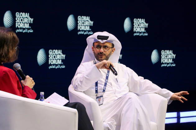 Global Security Forum in Doha DOHA, QATAR - OCTOBER 20: Qatari Foreign Ministry Spokesperson Majed al-Ansari addresses delegates during the Global Security Forum in Doha, Qatar on Tuesday, October 20, 2026. Ali Altunkaya Anadolu Doha Qatar. Editorial use only. Please get in touch for any other usage.  Copyright: x2026xAnadoluxAlixAltunkayax