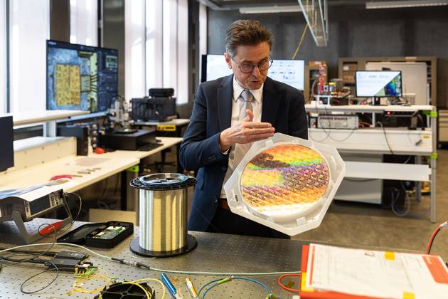 UGent professor Lieven Annemans pictured during a visit to IGent, a research building at the UGent University where scientists and companies collaborate to develop innovative technologies, on Tuesday 20 October 2026, in Gent.  JAMESxARTHURxGEKIERE 190398633