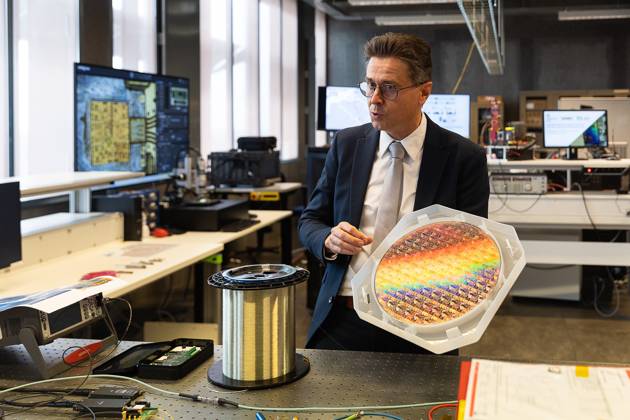 UGent professor Lieven Annemans pictured during a visit to IGent, a research building at the UGent University where scientists and companies collaborate to develop innovative technologies, on Tuesday 20 October 2026, in Gent.  JAMESxARTHURxGEKIERE 190398635