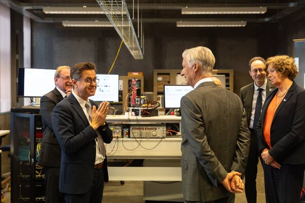 King Philippe - Filip of Belgium pictured during a visit to IGent, a research building at the UGent University where scientists and companies collaborate to develop innovative technologies, on Tuesday 20 October 2026, in Gent.  JAMESxARTHURxGEKIERE 190398569