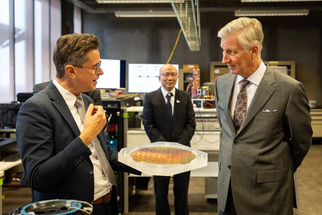 King Philippe - Filip of Belgium pictured during a visit to IGent, a research building at the UGent University where scientists and companies collaborate to develop innovative technologies, on Tuesday 20 October 2026, in Gent.  JAMESxARTHURxGEKIERE 190398562
