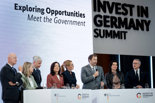 Invest in Germany Summit, Berlin, ESMT Invest in Germany Summit, Berlin, ESMT, Friedrich Merz, Federal Chancellor Katherina Reiche, Federal Minister of Economic Affairs Lars Klingbeil, Federal Minister of Finance Steffen Bilger, Federal Minister of Transportation Dorothee Bär, Federal Minister of Research Verena