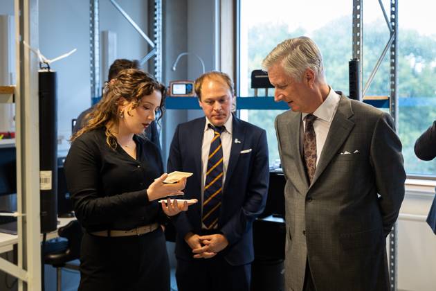 King Philippe - Filip of Belgium pictured during a visit to IGent, a research building at the UGent University where scientists and companies collaborate to develop innovative technologies, on Tuesday 20 October 2026, in Gent.  JAMESxARTHURxGEKIERE 190398480