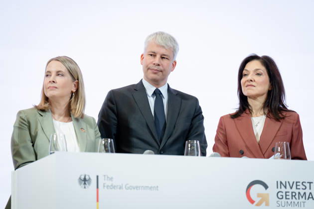 Invest in Germany Summit, Berlin, ESMT Invest in Germany Summit, Berlin, ESMT, Katherina Reiche, Federal Minister of Economics Steffen Bilger, Federal Minister of Transportation Verena Hubertz, Federal Minister of Construction Berlin Berlin GER