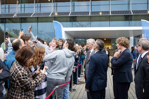 King Philippe - Filip of Belgium pictured during a visit to IGent, a research building at the UGent University where scientists and companies collaborate to develop innovative technologies, on Tuesday 20 October 2026, in Gent.  JAMESxARTHURxGEKIERE 190398425