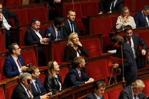 October 20, 2026: Marine Le Pen (RN) during a question and answer session with the government at the National Assembly in Paris, on October 20, 2026. - ZUMAs287 20261020_zip_s287_036 Copyright: xSadakxSouicix