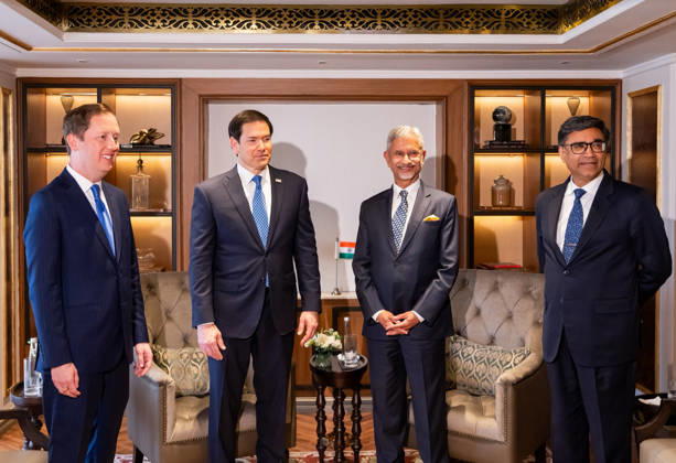 RECORD DATE NOT STATED EAM S. Jaishankar meets Marco Rubio and Sergio Gor Mumbai, Oct 20 (ANI): External Affairs Minister S. Jaishankar meets US Secretary of State, Marco Rubio, in Mumbai on Tuesday. U.S. Ambassador to India Sergio Gor and Foreign Secretary Vikram Misri also present. (@DrSJaishankar X ANI Photo) Mumbai Maharashtra India Copyright: xANIx ANI_20261020279