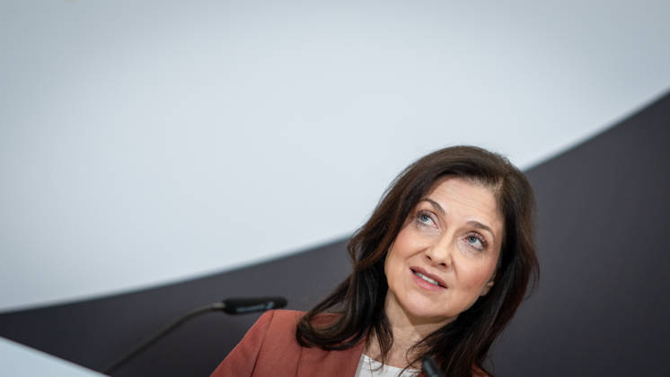 Katherina Reiche, Federal Minister of Economics, delivering the closing remarks at the Invest in Germany Summit 2026 at the ESMT European School of Management and Technology in Berlin, Berlin, Germany; ESMT Berlin