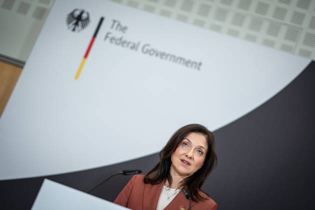 Katherina Reiche, Federal Minister of Economics, delivering the closing remarks at the Invest in Germany Summit 2026 at the ESMT European School of Management and Technology in Berlin, Berlin, Germany; ESMT Berlin