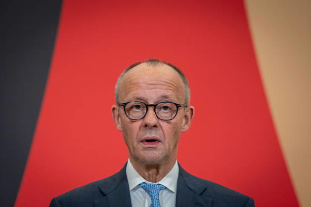 Chancellor Friedrich Merz delivering his closing remarks at the Invest in Germany Summit 2026 at the ESMT European School of Management and Technology in Berlin, Berlin, Germany; ESMT Berlin