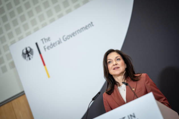 Katherina Reiche, Federal Minister of Economics, delivering the closing remarks at the Invest in Germany Summit 2026 at the ESMT European School of Management and Technology in Berlin, Berlin, Germany; ESMT Berlin
