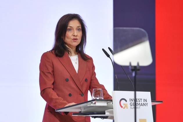 Berlin, Germany, October 20, 2026: ESMT Invest in Germany Summit—Federal Minister of Economic Affairs and Energy Katherina Reiche (CDU) delivers a speech Copyright: xdtsxNachrichtenagenturx dts_140027